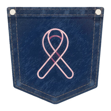 Breast Cancer Awareness Pink Ribbon Vector Art Style Design.