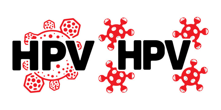 HPV human papillomavirus with cell shapes for virus awareness and medical topics.