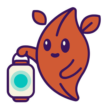 Cute Halloween Ghost Character Illustration Flat Art Style.