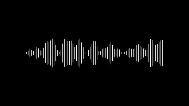 sound Audio waveform animation with transparent background, sound wave audio wave form isolate, background with alpha channel, 4k video.