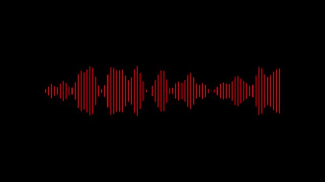 sound Audio waveform animation with transparent background, sound wave audio wave form isolate, background with alpha channel, 4k video.