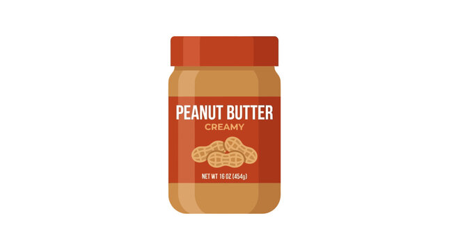 Creamy Peanut Butter Jar with Peanuts Illustration