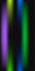 Abstract background, featuring vertical glowing, light streaks in, purple, yellow, blue, and green colors, against a dark, and grainy textured, surface area © moin