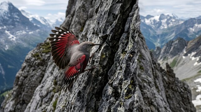 Wallcreeper on Mountain Cliffs