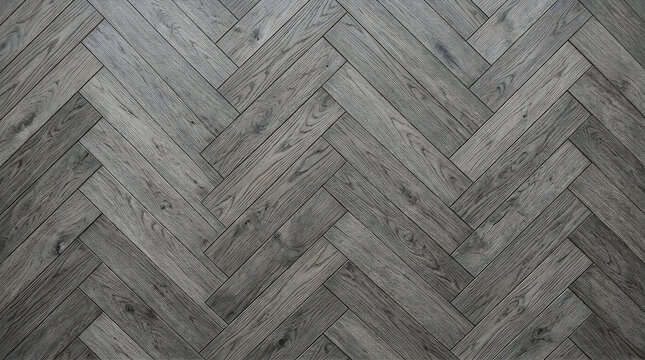 Herringbone pattern grey wooden floor planks texture background