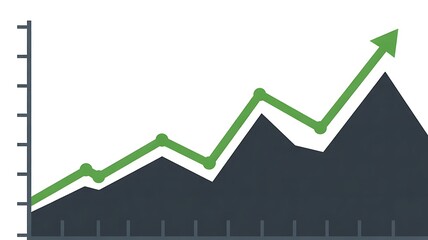 Obraz premium Rising business growth chart with upward trend line showing financial success profit and market performance