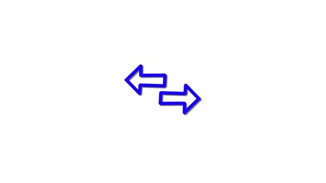 Blue double arrow animation, directional sign for navigation and ui