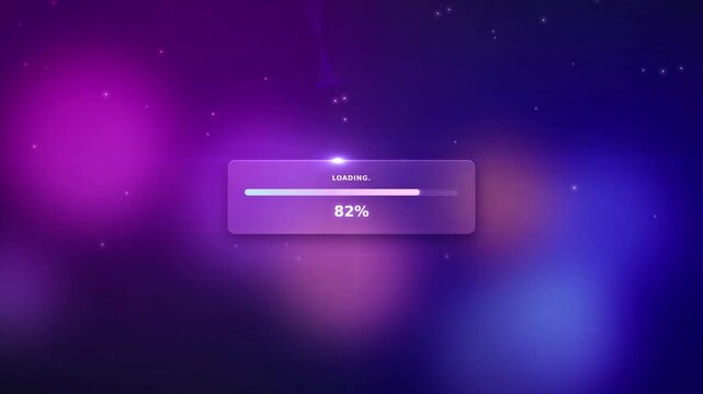Futuristic Digital Progress Bar Interface with Glowing Abstract Background for Loading Screen Application