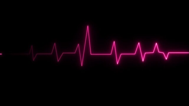Abstract heartbeat and pulse rate signal technology animation background. Heartbeat line showing. heartbeat pulse rate line.
