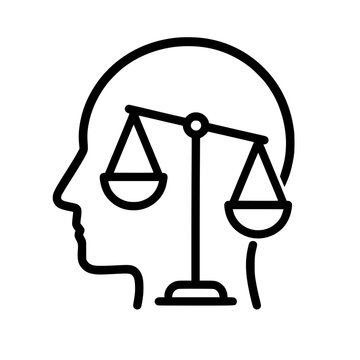 Human Mind Balance Scale Ethics Vector Icon
