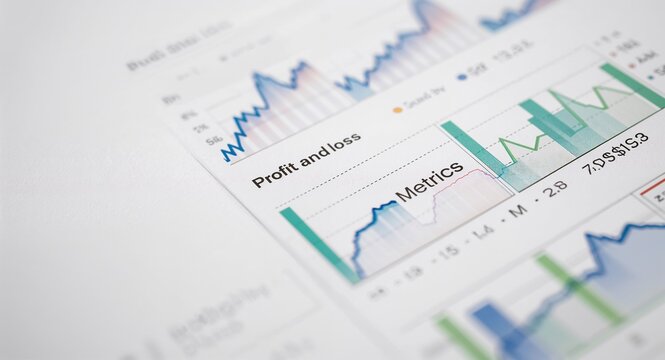 profit and loss and budgeting and metrics concept as Executives reviewing budgeting metrics in profit and loss statements to drive decisions with graphs on screens ample copy space available. in  Phot