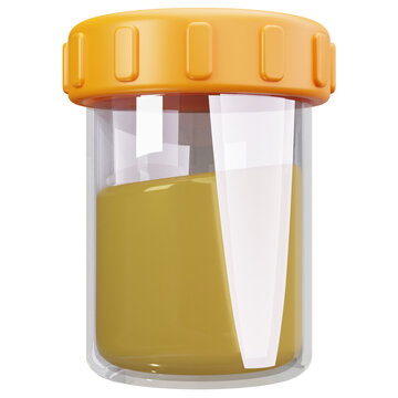 Medical Urine Sample Cup 3D Illustrations