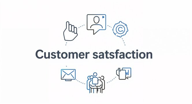Photo realistic as Customer satisfaction symbol with space for text and icons on a white background concept as A versatile customer satisfaction symbol featuring space for both text and icons on a cle