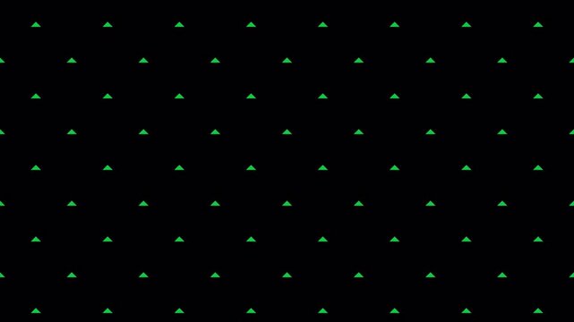 Green Triangle Grid Transition, Geometric Pattern Reveal, Repeating Triangle Shapes, Expanding Green Pattern, Transparent Alpha Overlay, Reversible Motion Graphic, 4K