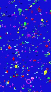 ドット絵のアイコンのポップなゲームの世界　前進　ループ　縦長