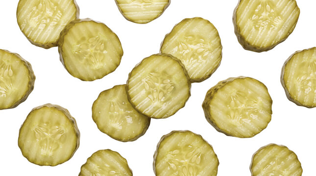 Pickle Slices PNG Isolated on Transparent Background for Burgers and Sandwiches