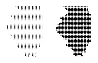 Obraz premium Illinois state map with dots representing a fill effect.