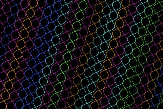 Digital abstract pattern with glowing circles on dark background