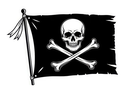 Jolly Roger pirate flag with skull and crossbones