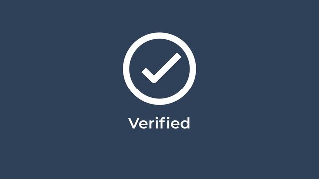 Accepted and verified text with circle loading and checkmark concept. Motion graphics of secure payment, file and document, verified idea. Animation of 4k video. 