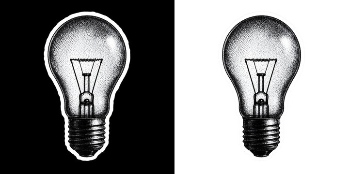 Vintage Light Bulb Idea Concept PNG Illustration
