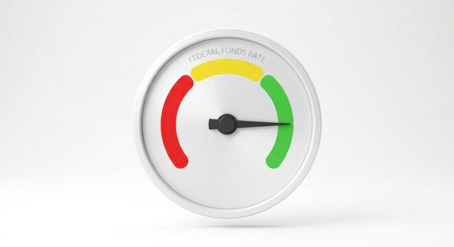 Simple rate dial on white: neutral rate, target range adjustment, and inflation-linked policy response.