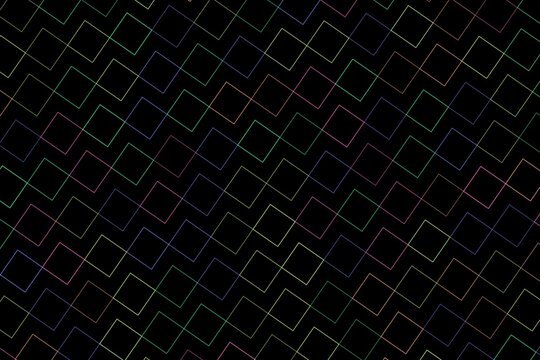 Abstract digital pattern with glowing squares on black background