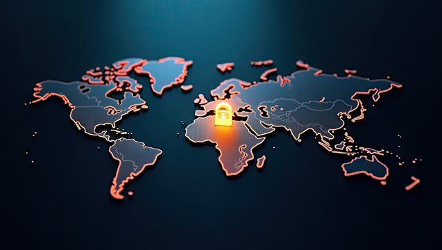 Global interconnection abstract world map image