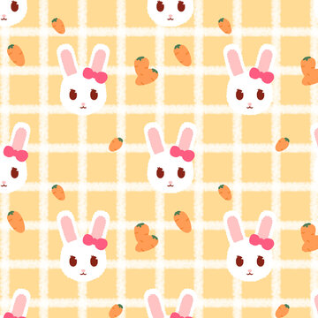 Cute bunny easter seamless pattern