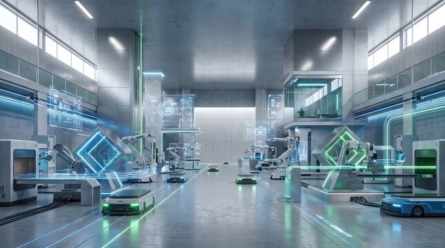 Futuristic Laboratory with Advanced Technology and Digital Displays