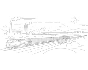 Fototapeta premium Modern industrial factory complex with multiple buildings and smokestacks.