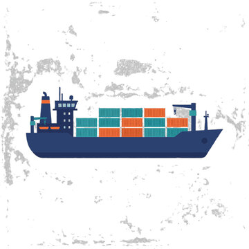 Cargo ship transporting containers for global logistics