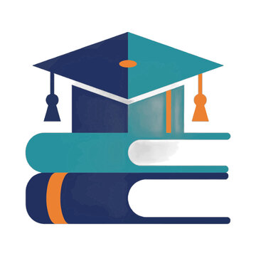Graduation cap on a stack of books representing academic success