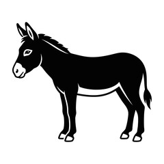Fototapeta premium Donkey Silhouette Sticker Set On White Background For Design Projects
