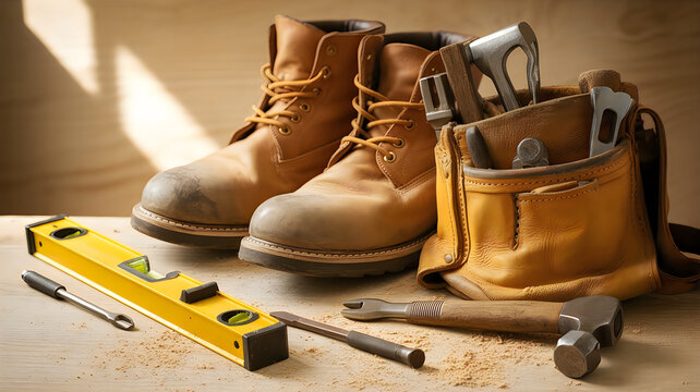 Yellow excavator digging at construction site with tools
