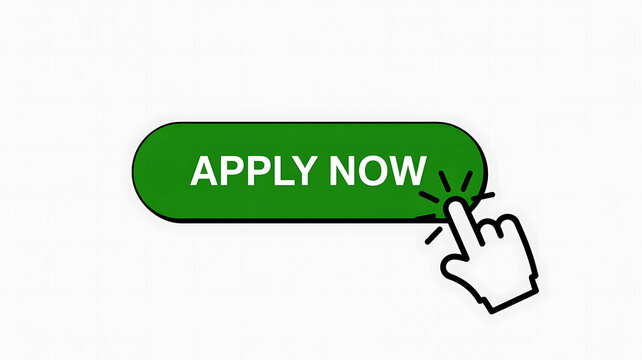 Apply Now button with a hand cursor clicking on it image photo 