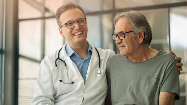Talking to a patient during a consultation