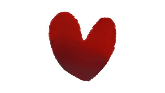 Red Watercolor Heartbeat Animation with Pulsing Heart