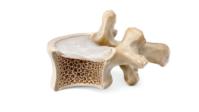 Osteopenia bone density loss medical 3D render showing mildly reduced trabecular bone structure in realistic anatomy for healthcare, radiology, medical education, and patient education use