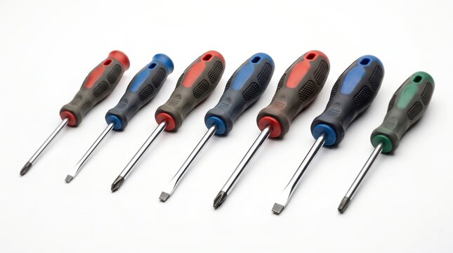 Four Piece Screwdriver Set Isolated on White