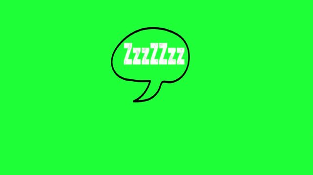 Zzzzzz speech bubble animation sleep sound dream 