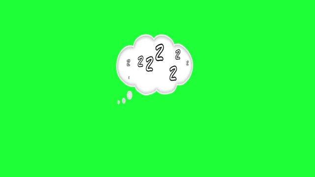 Sleep dream cloud zzz animation green screen