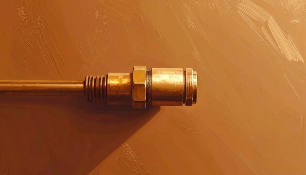 Close up of a metallic threaded connector on a cable.
