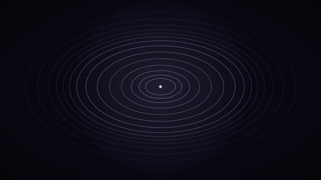 Violet contour rings ripple outward with depth