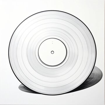 Vinyl record with concentric grooves and center hole.