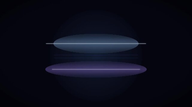 Blue and violet orbital lens lobes breathe on dark