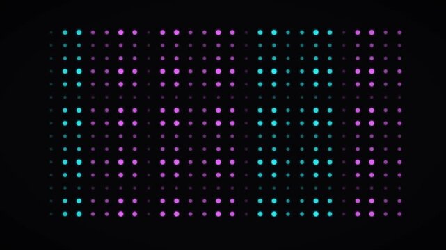 A lattice of cyan and magenta cells flickers with waves