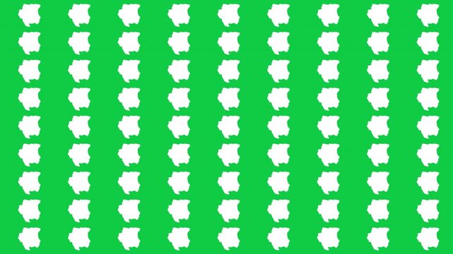 Suriname map pattern scrolling perfect 15 second loop with green background