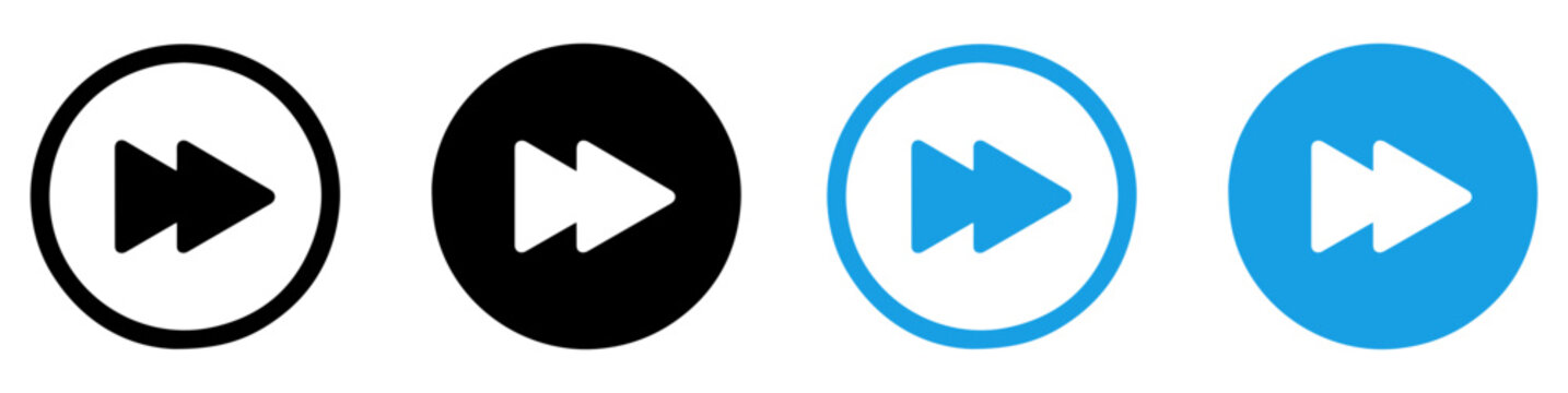 fast forward player button icon set