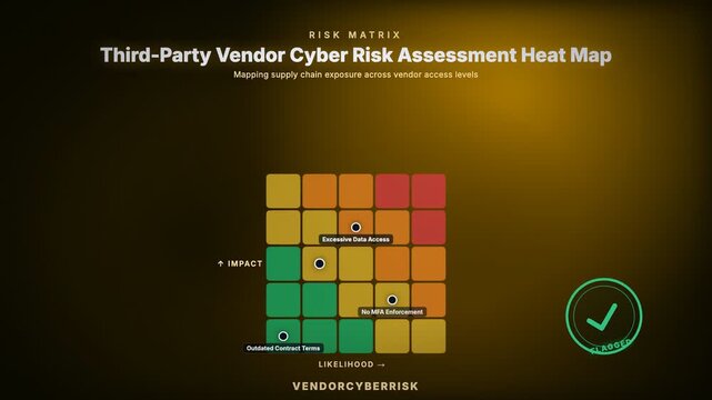 Third-Party Vendor Cyber Risk Assessment Heat Map, Mapping supply chain exposure across vendor access levels